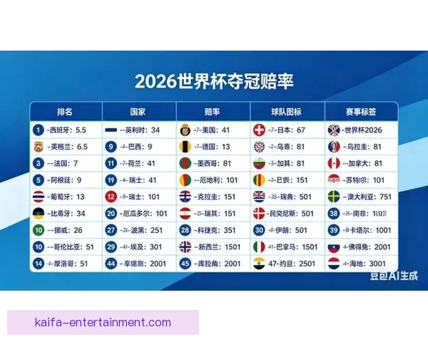 2026世界杯赔率分析及热门球队胜算预测